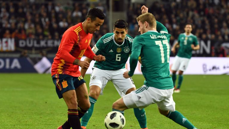 Thiago und Timo Werner standen sich erstmals in einem Länderspiel gegenüber.