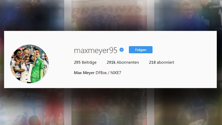 Auf Meyers Instagram-Profil taucht "Schalke 04" nicht mehr auf (Instagram/maxmeyer95).