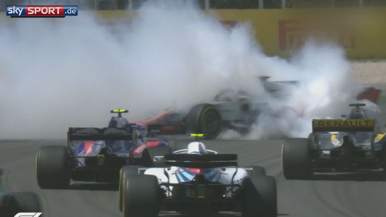 Crash beim Großen Preis von Barcelona.