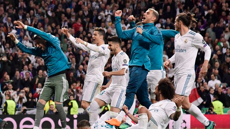 Real Madrid feiert den Einzug ins Finale der Champions League.