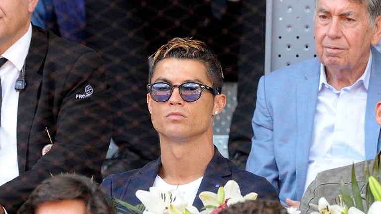 Tennisfan Cristiano Ronaldo auf der Tribüne bei den Madrid Open 2017.