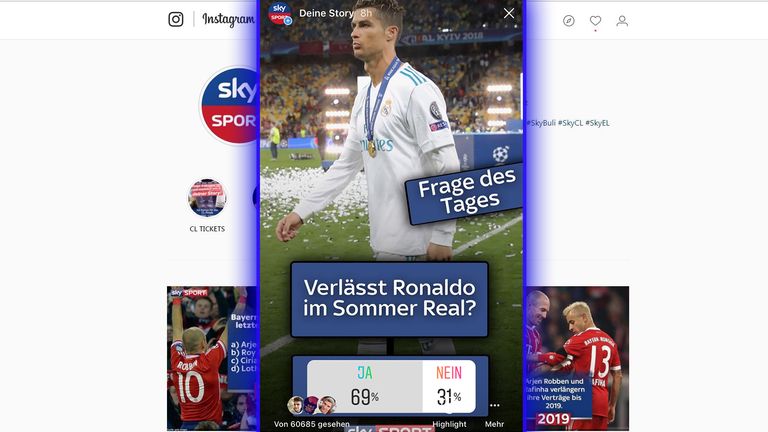 Die Sky User sehen keine Zukunft für Ronaldo bei Real.