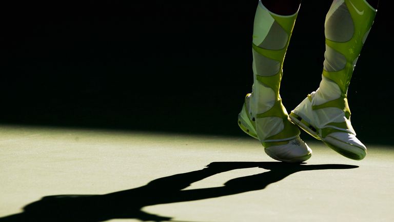 MELBOURNE, AUSTRALIA - JANUARY 23: Serena Williams of the USA in action during her match against Nadia Petrova of Russia during day seven of the Australian Open Grand Slam at Melbourne Park January 23, 2005 in Melbourne, Australia. (Photo by Ryan Pierse/Getty Images) *** Local Caption *** Serena Williams