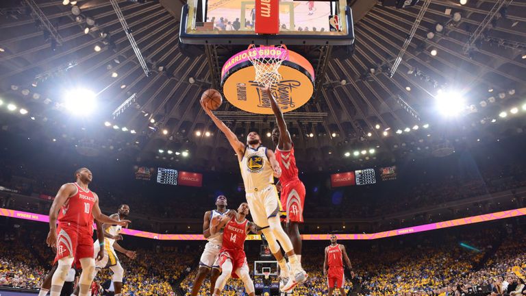Steph Curry erzielte 35 Punkte für die Golden State Warriors gegen die Houston Rockets.