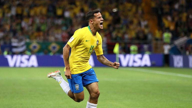 Coutinho trifft für Brasilien.