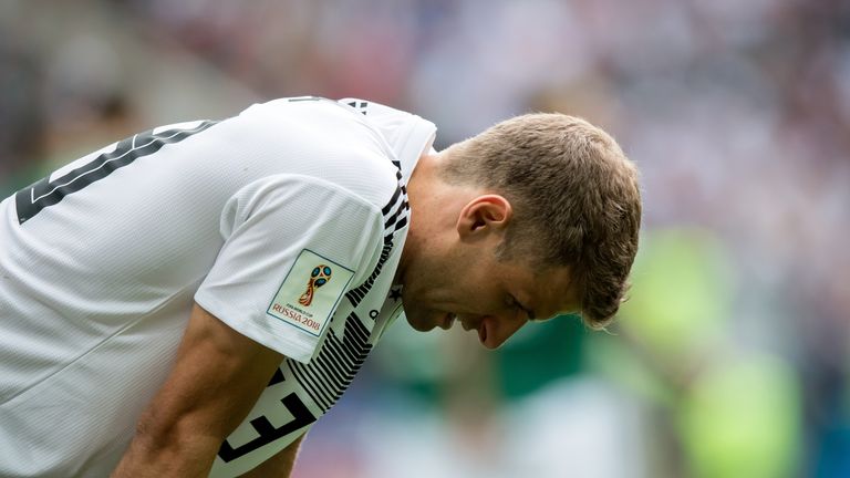 Enttäuschung bei Thomas Müller nach der 0:1-Auftaktniederlage gegen Mexiko.