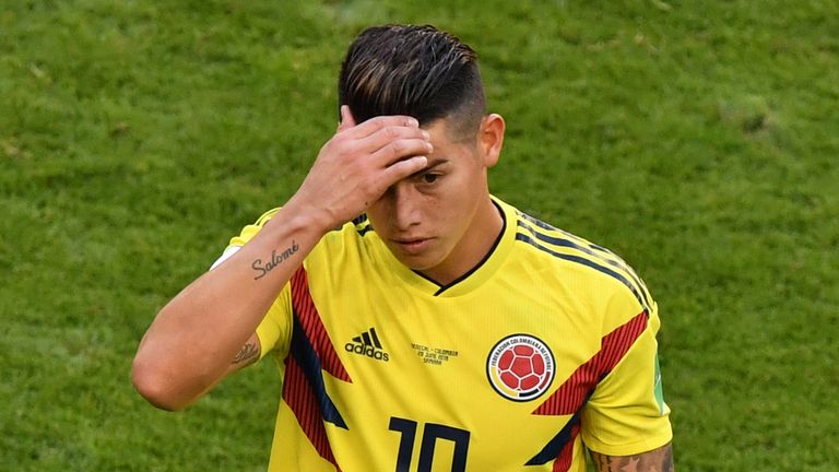 Kolumbiens Superstar James Rodriguez droht das WM-Aus.