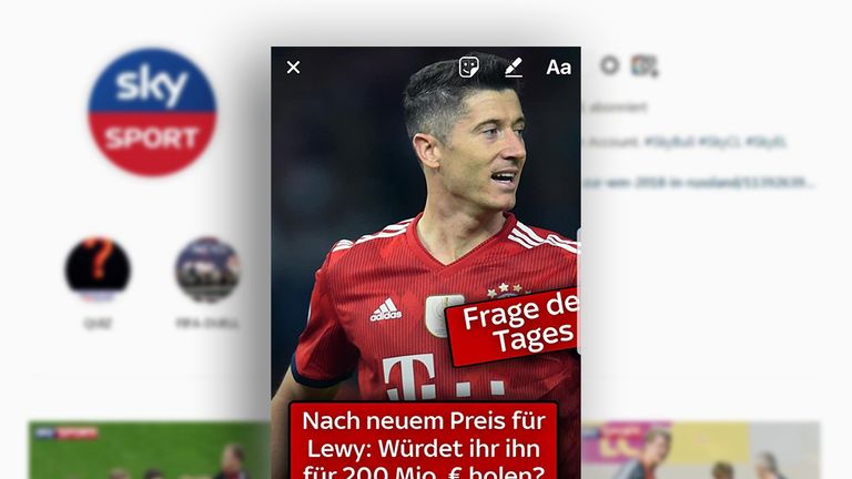 Für 76 Prozent der Sky User auf Instagram sind 200 Millionen Euro für Lewandowski eine zu hohe Ablösesumme.