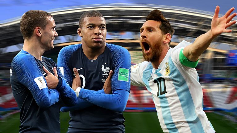 Antoine Griezmann und Kylian Mbappe fordern Messi und die Argentinier.