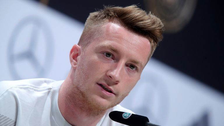 Marco Reus sprach auf der PK über die Kritik an der Nationalmannschaft.
