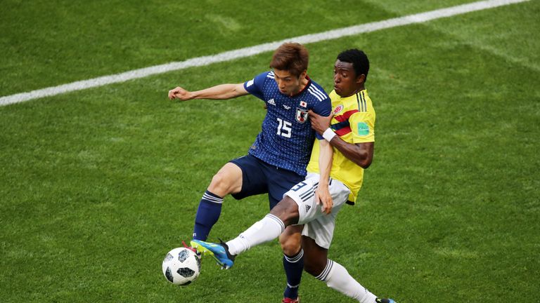 Kolumbien kommt gegen Japan in Unterzahl zum Ausgleich.