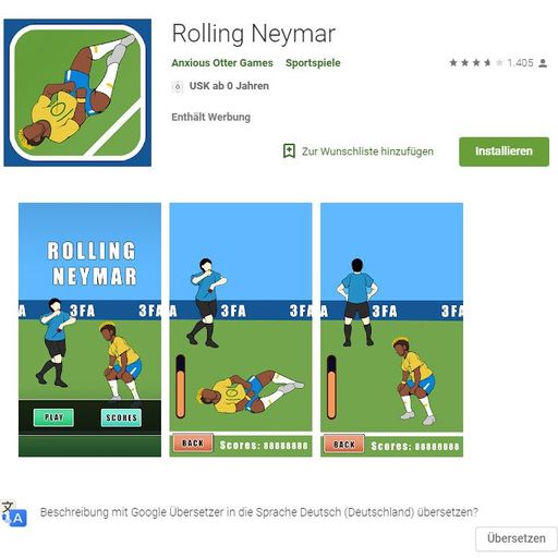 Neymars Fall-Sucht wird zum Handy-Game