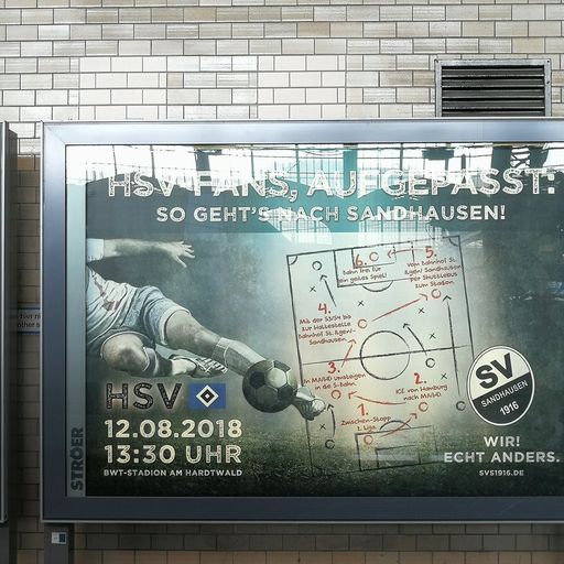 Witzige Aktion: Sandhausen plakatiert Hamburger Bahnhof