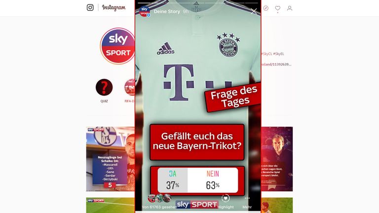 Dem Großteil der Sky User gefällt das neue Auswärtstrikot des FC Bayern nicht.