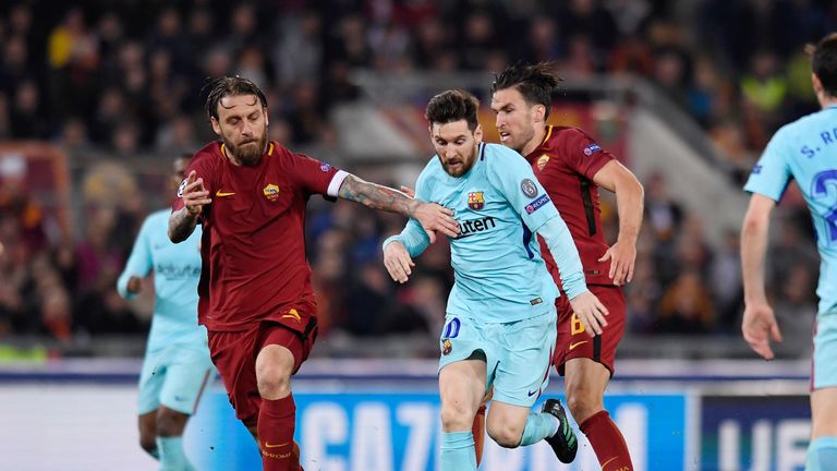 Roms Präsident will Lionel Messi (r.) als Entschädigung für den geplatzten Malcom-Transfer.