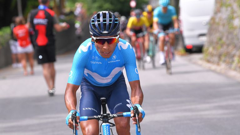 ATZMANNIG-AROSA, SWITZERLAND - JUNE 15: Nairo Quintana of Colombia and Movistar Team / Jakob Fuglsang of Denmark and Astana Pro Team / Richie Porte of Australia and BMC Racing Team Yellow Leaders Jersey / during the 82nd Tour of Switzerland 2018, Stage 7 a 170,5km stage from Eschenbach to Atzmannig - Arosa to 1744m on June 15, 2018 in Arosa, Switzerland. (Photo by Tim de Waele/Getty Images)