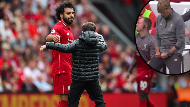 Mohamed Salah und Trainer Jürgen Klopp sorgen mit zwei Gesten für Aufsehen.