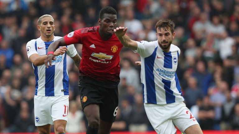 Weltmeister Paul Pogba und Manchester United gehen in Brighton baden. 