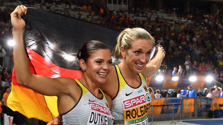 Pamela Dutkiewcz (l.) und Cindy Roleder (r.) holen Silber und Bronze.