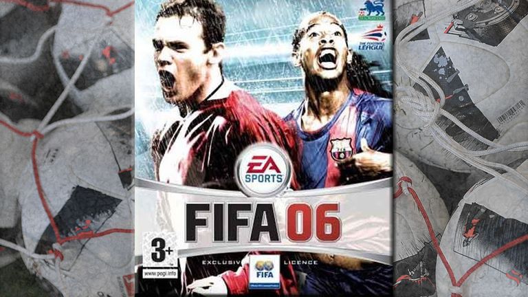 2005/06: Ronaldinho kehrt nach 2003/04 auf das Cover zurück. Diesmal mit Wayne Rooney an seiner Seite. Quelle: EA SPORTS