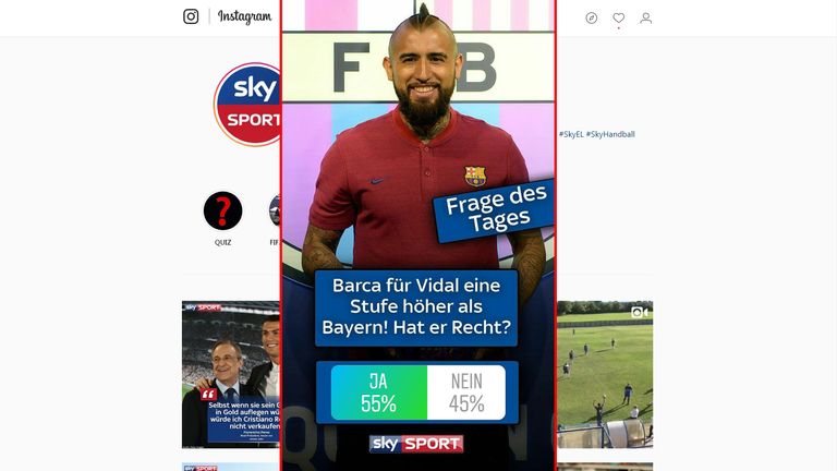 Ist Barca größer als der FC Bayern. Die Sky User haben nach der Vidal-Aussage abgestimmt.