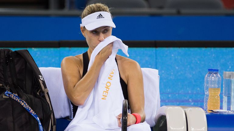 Angelique Kerber fliegt beim WTA-Turnier in Wuhan im Achtelfinale raus.