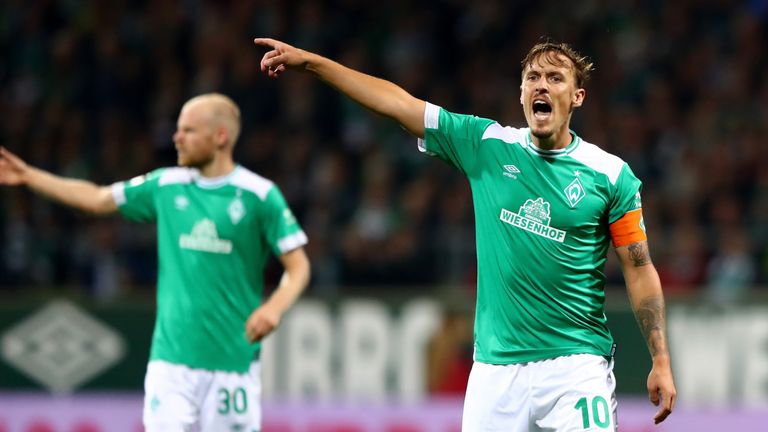 BREMEN, GERMANY - SEPTEMBER 25: Max Kruse of Bremen gestures during the Bundesliga match between SV Werder Bremen and Hertha BSC at Weserstadion on September 25, 2018 in Bremen, Germany.  (Photo by Martin Rose/Bongarts/Getty Images)