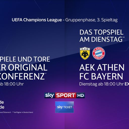 AEK Athen gegen Bayern live und exklusiv auf Sky