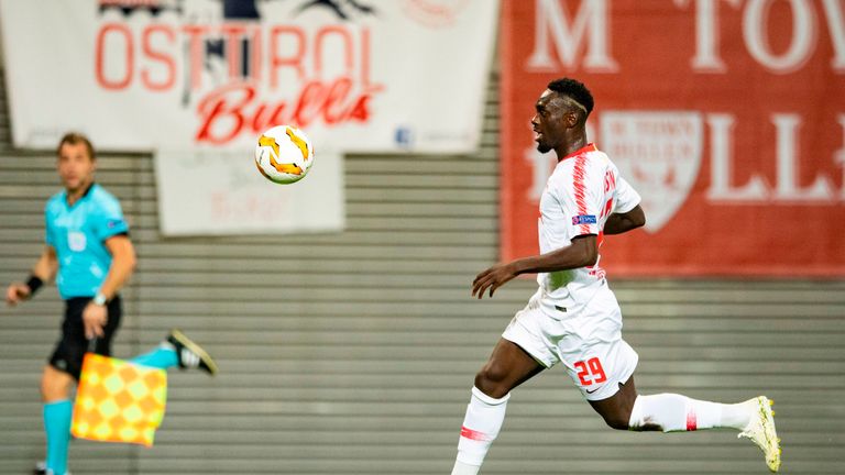 Jean-Kevin Augustin peilt mit RB Leipzig den zweiten Sieg in der laufenden Europa-League-Saison an.