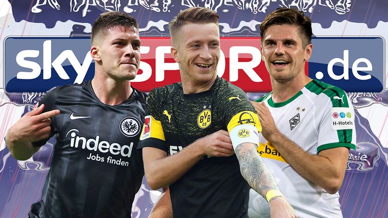Die Sky Sport Top-Elf des 8. Bundesligaspieltags mit Luka Jovic (l.), Marco Reus (M.) und Jonas Hofmann (r.).