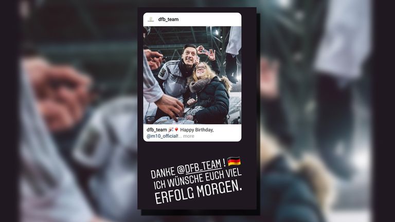 Mesut Özil bedankt sich beim DFB (Quelle: m10_official)
