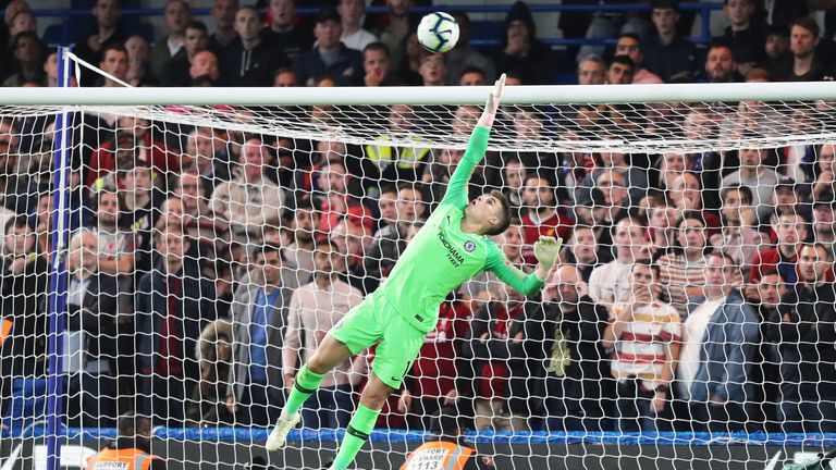 4. Kepa (FC Chelsea, 12 Liga-Einsätze) - Gegentore: 8, Gegentore pro Spiel: 0,67, Zu-Null-Spiele: 6