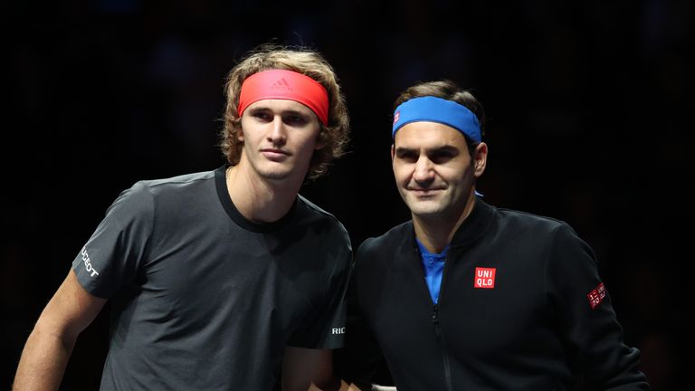 Zverev und Federer vor dem Match.