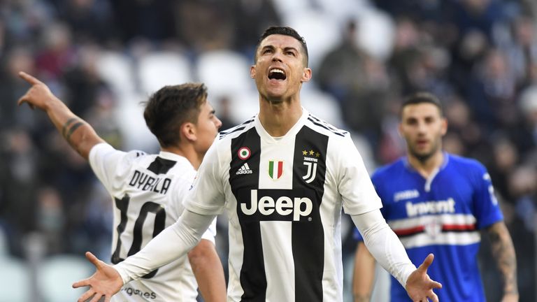 Cristiano Ronaldo trifft gegen Sampdoria doppelt.
