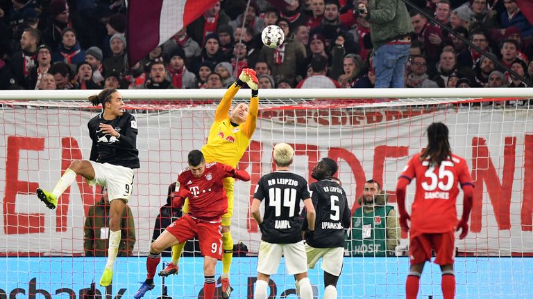  during the Bundesliga match between FC Bayern Muenchen and RB Leipzig at Allianz Arena on December 19, 2018 in Munich, Germany.