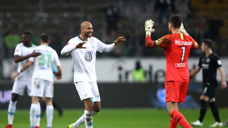 John Anthony Brooks (VfL Wolfsburg) sorgte mit einer guten Gelegenheit für Gefahr vor dem Frankfurter Tor. In der nächsten Bundesliga-Partie ist er allerdings wegen seiner fünften gelben Karte gesperrt.