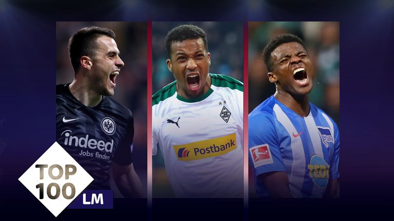 Filip Kostic, Alassane Plea und Javairo Dilrosun (v.l.n.r.) schaffen es in die Top 10 der besten Linksaußen der Bundesliga-Hinrunde. 
