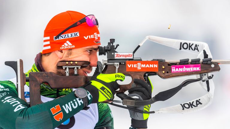 Arnd Peiffer wird im Verfolgungsrennen von Oberhof Zweiter