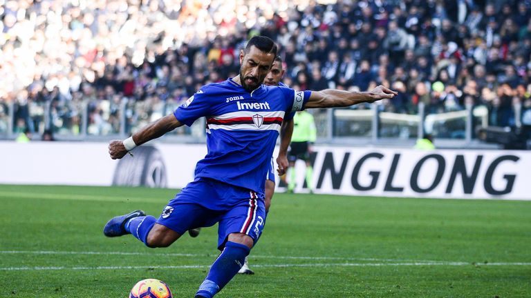 Der drittbeste Torschütze ist mit 224 Toren der Schwede Gunnar Nordahl. Fabio Quagliarella (Foto) ist weit abgeschlagen auf dem 34. Platz der beste aktive Torjäger in der Serie A. 139 mal traf der Italiener. 