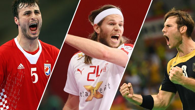 Domagoj Duvnjak (l.), Mikkel Hansen (M.) und Uwe Gensheimer (r.) zählen zu den großen Stars der kommenden WM.