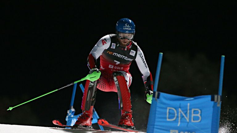 Marco Schwarz feiert in Oslo seinen ersten Weltcupsieg.