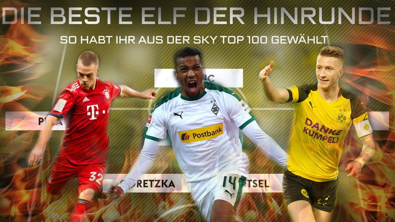 Joshua Kimmich (v.l.n.r.), Alassane Plea und Marco Reus wurden in die Top-Elf gewählt.