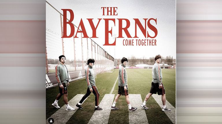 Die Bayern-Stars erlauben sich vor dem Hinspiel gegen Liverpool einen kleinen Spaß. (Quelle: Instagram)
