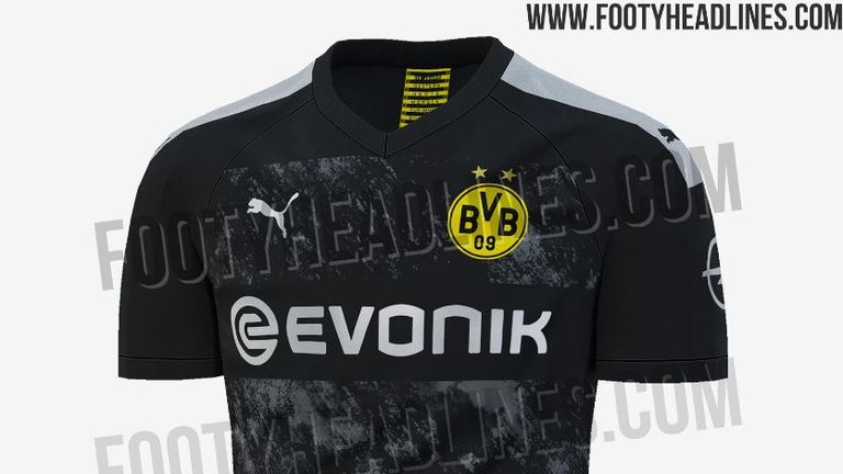 Das Auswärtstrikot 2019/20 von Borussia Dortmund wurde geleaked. (Quelle: Footyheadlines.com)