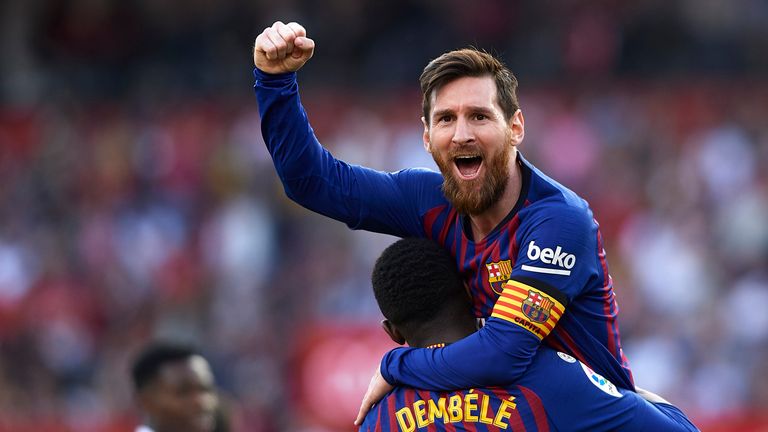 Lionel Messi erzielte gegen den FC Sevilla seinen 50. Dreierpack in seiner Profikarriere (44 für Barcelona, sechs für Argentinien).