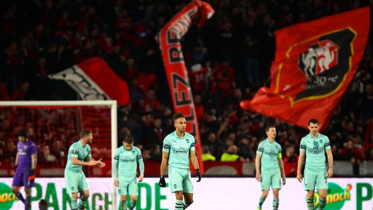 Der FC Arsenal verliert in Rennes mit 1:3 im Achtelfinale der Europa League.