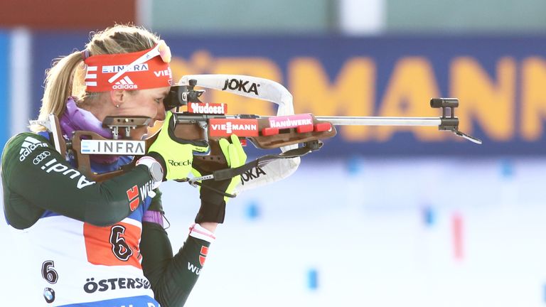Denise Herrmann holt Bronze im Massenstart der Frauen.