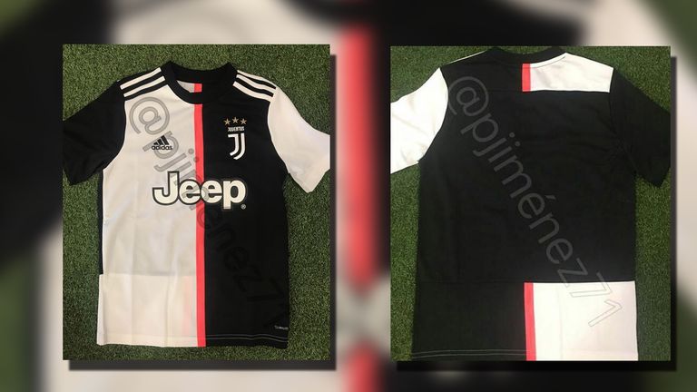Das neue Heimtrikot von Juventus beinhaltet auch einen pinken Streifen. Hier das Trikot von vorne und hinten. (Quelle: footyheadlines.com)