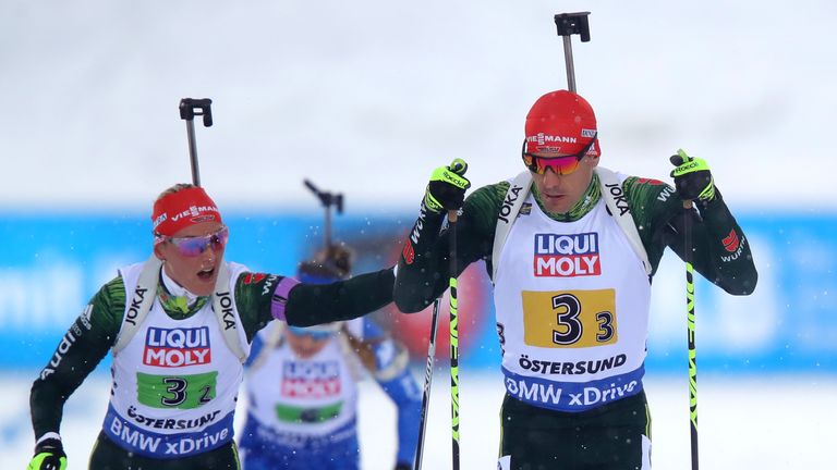 Die Biathlon-Mixed-Staffel gewinnt in Östersund die nächste Medaille.