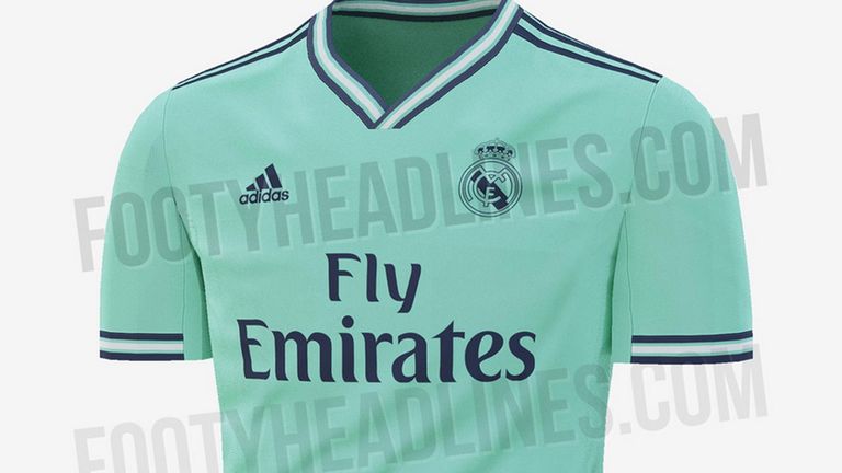 Das Ausweichtrikot von Real Madrid in der kommenden Saison ist offenbar in mintgrün gehalten (Quelle: footyheadlines.com).